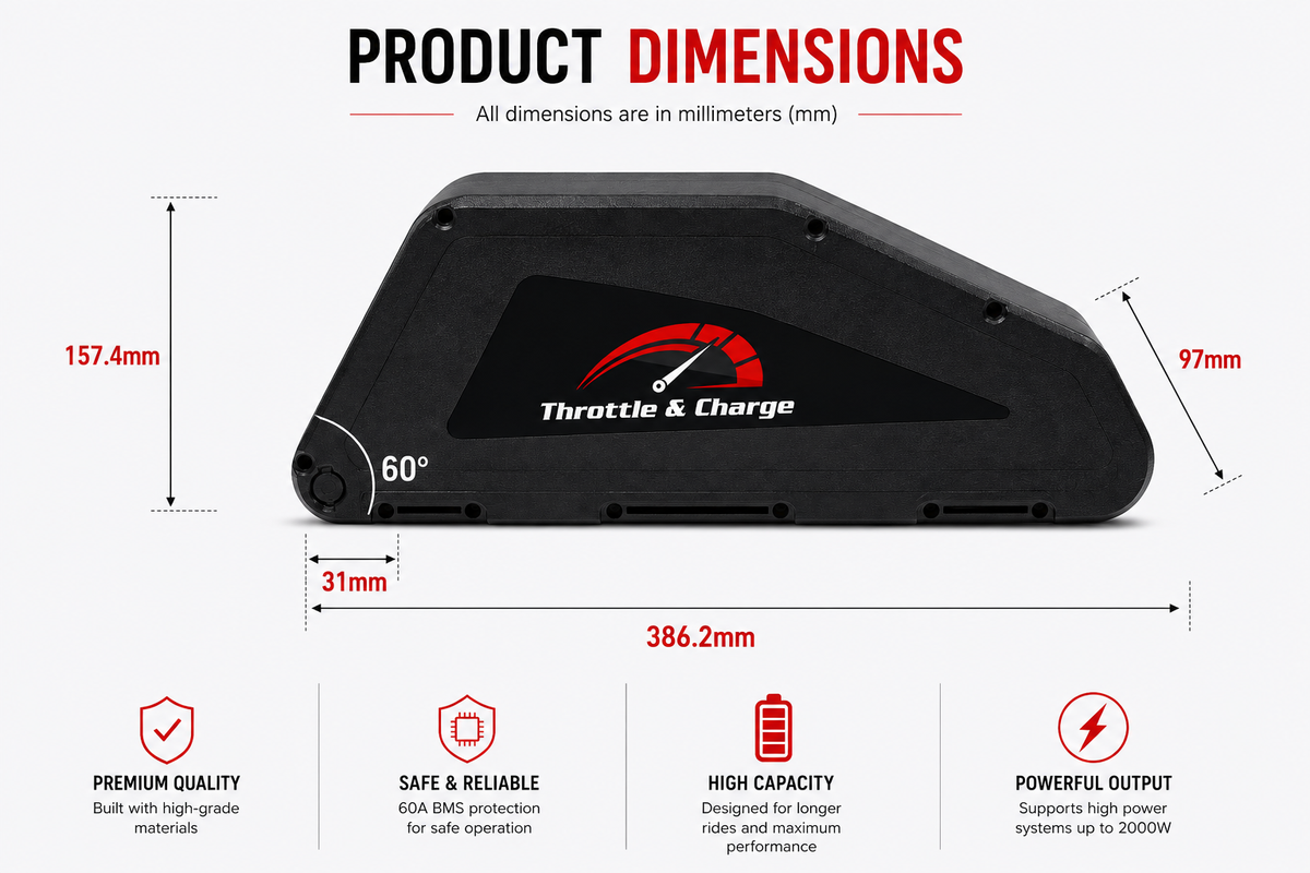 52V 25Ah Triangle Lithium E-Bike Battery